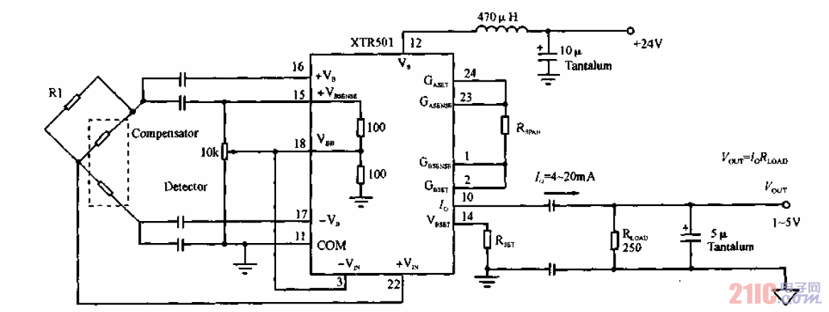 接觸燃燒式電橋傳感器的變送器電路.gif