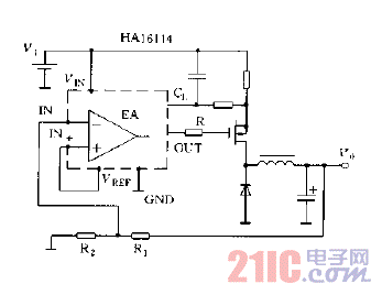 直流變換器輸出電壓的設(shè)定方法正輸出電壓情況電路圖.gif