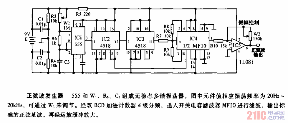 555電路組成的正弦波發(fā)生器電路圖.gif
