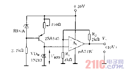采用運(yùn)放構(gòu)成的基準(zhǔn)電源電路圖.gif