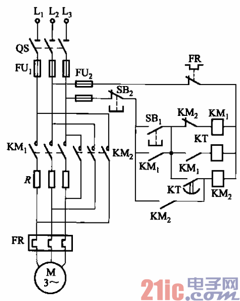 33.定子回路串電阻降壓啟動(dòng)自動(dòng)控制電路.gif