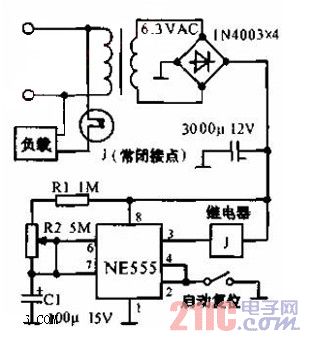 供電0-1小時(shí)的定時(shí)交流電源電路圖.jpg