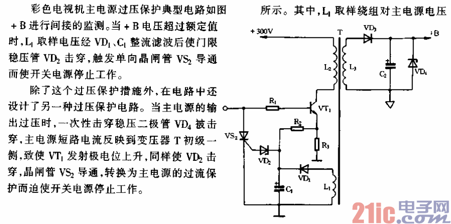 彩色電視機(jī)主電源過壓保護(hù)電路.gif