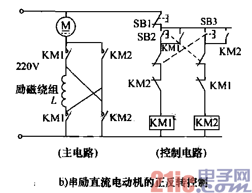 25.直流電動機的正反轉(zhuǎn)控制電路b.gif