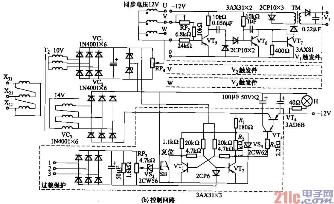 32.1500A-7V三相晶閘管調(diào)壓電鍍電源電路b.gif