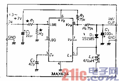9.跟蹤電源輸入的3至7V負(fù)電壓轉(zhuǎn)換器.gif