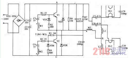 熒光燈電子鎮(zhèn)流器電路圖.jpg