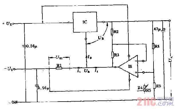 具有低輸出電壓的可調(diào)穩(wěn)壓電源電路圖.jpg