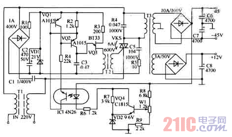 分立元件功放電源的電路圖.gif