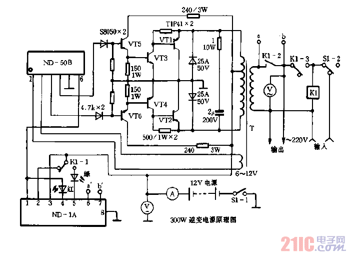 300W逆變電源電路圖.gif