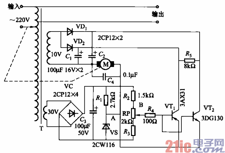 87.79-A型自動(dòng)交流穩(wěn)壓電源電路.gif