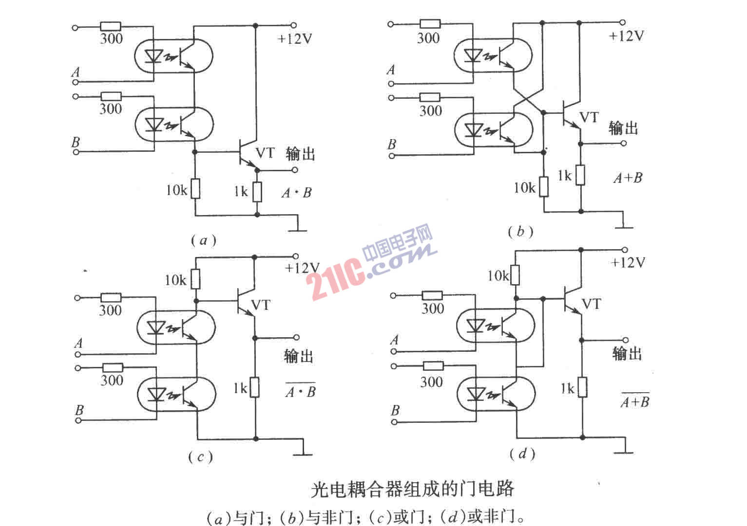光電耦合器組成的門電路圖