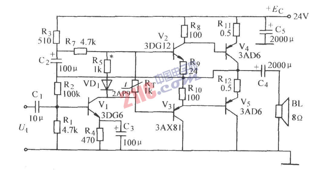 互補對稱功率放大電路圖