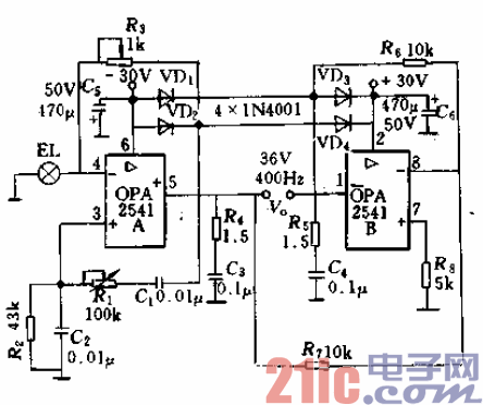 4.由單片OPA2541組成旋轉(zhuǎn)變壓器的激勵電源.gif