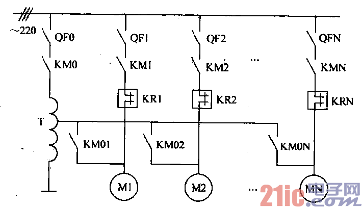 42.自耦變壓器起動(dòng)多臺(tái)電動(dòng)機(jī)主電路.gif