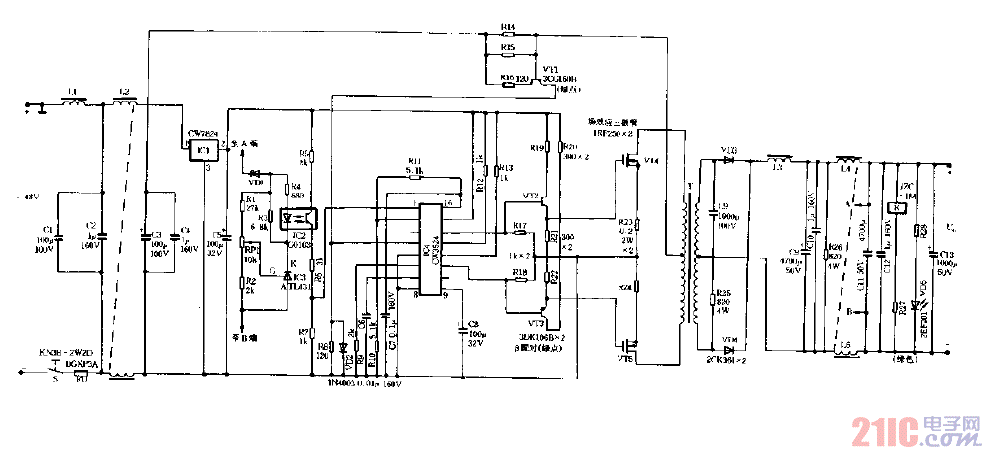 -24V(-40V)開關(guān)穩(wěn)壓電源電路圖.gif