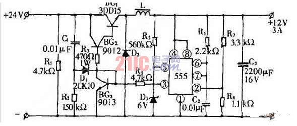 24V轉(zhuǎn)12V開關(guān)電源電路圖.jpg
