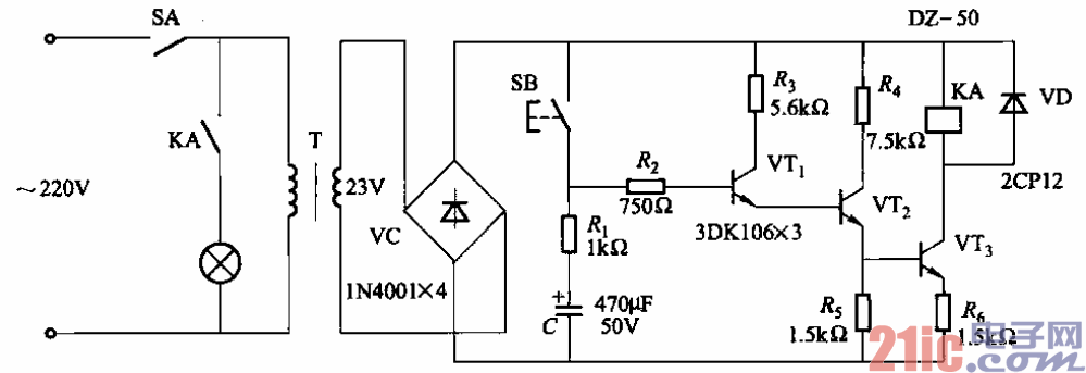 38.采用晶體管的照明延時電路之二.gif