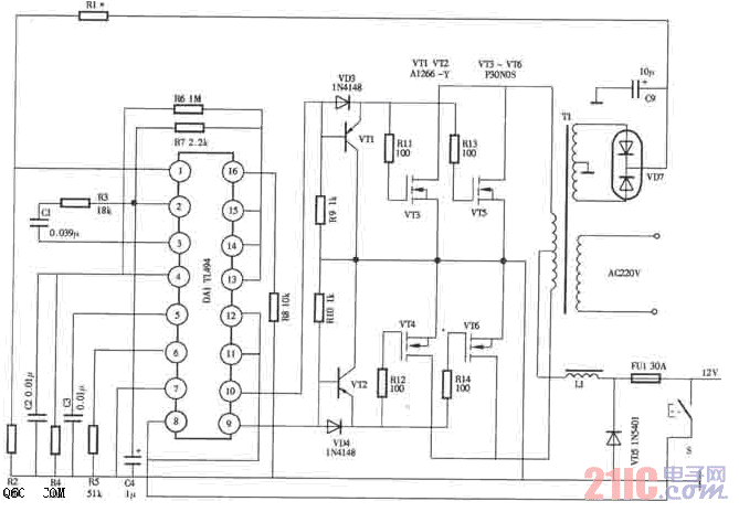 大功率穩(wěn)壓逆變電源電路圖.gif