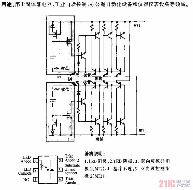 600VIL4216／700VIL4217／800VIL4218型雙向可控硅驅(qū)動光耦合電路.gif