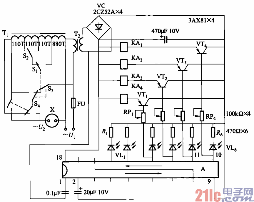 90.SL322驅(qū)動器驅(qū)動的自耦變壓器式交流穩(wěn)壓電源電路.gif