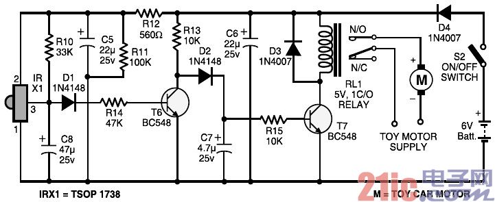 玩具汽車遙控器控制電路