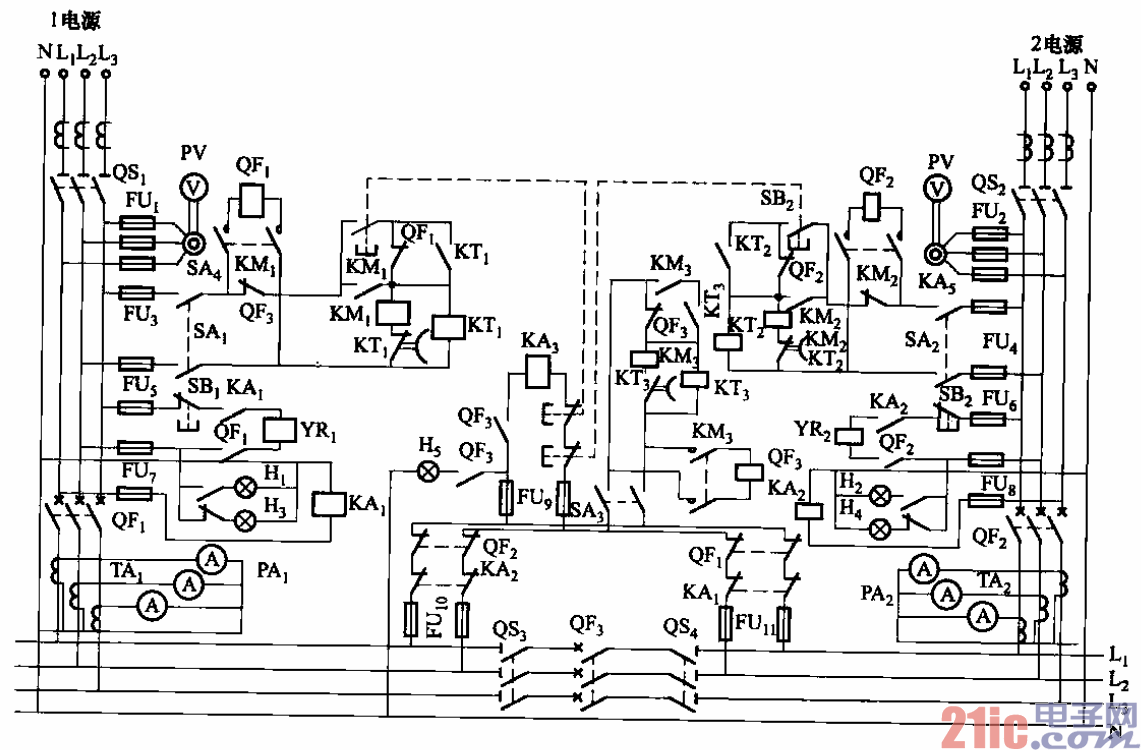 135.雙路電源用低壓斷路器（電磁合閘）互投電路.gif