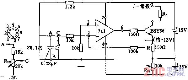 運(yùn)算放大器和達(dá)林頓晶體管的恒流源電路圖.jpg