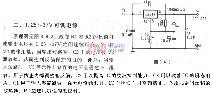 1.25至37V可調(diào)電源電路圖.gif