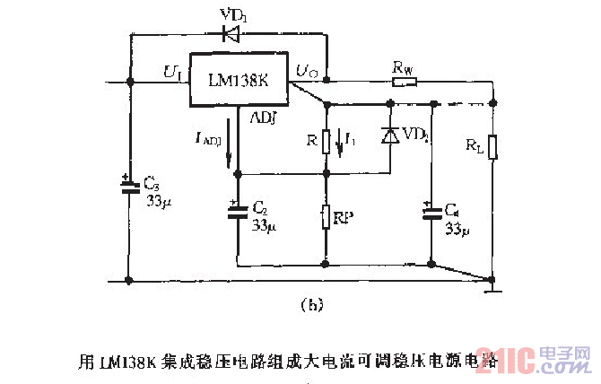 用LM138K集成穩(wěn)壓電路組成大電流可調(diào)穩(wěn)壓電源電路_2.gif