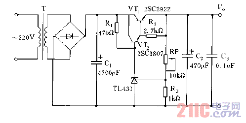 高精度可調(diào)穩(wěn)壓電源電路圖.gif