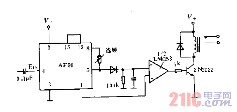帶繼電器輸出的音頻信號(hào)譯碼器電路圖.gif