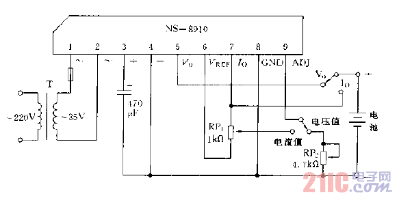采用NS-8910模塊構(gòu)成充電電路圖.gif