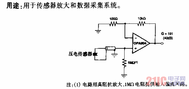 傳感器 OPA604型低失真FET輸入運(yùn)算放大電路.gif