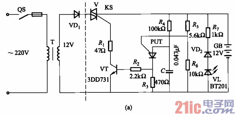 27.具有反接顯示的蓄電池充電電路a.gif