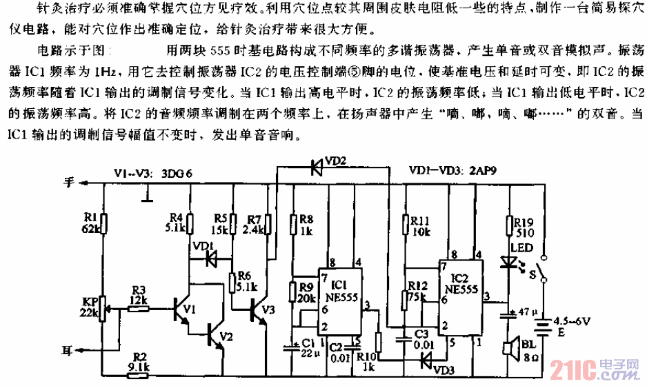 簡(jiǎn)易探穴儀電路.gif