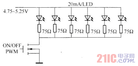 利用固定偏置電壓和限流電阻驅(qū)動(dòng)LED電路圖.gif