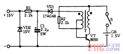 1.5V電池供電15V輸出DCDC升壓電路.gif