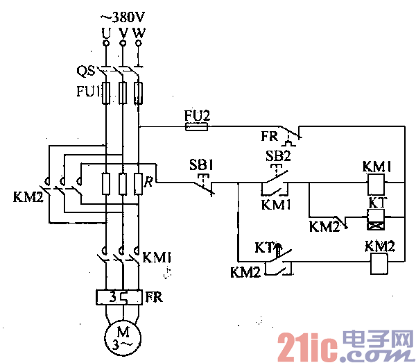 10.電動(dòng)機(jī)定子串電阻減壓起動(dòng)控制電路.gif
