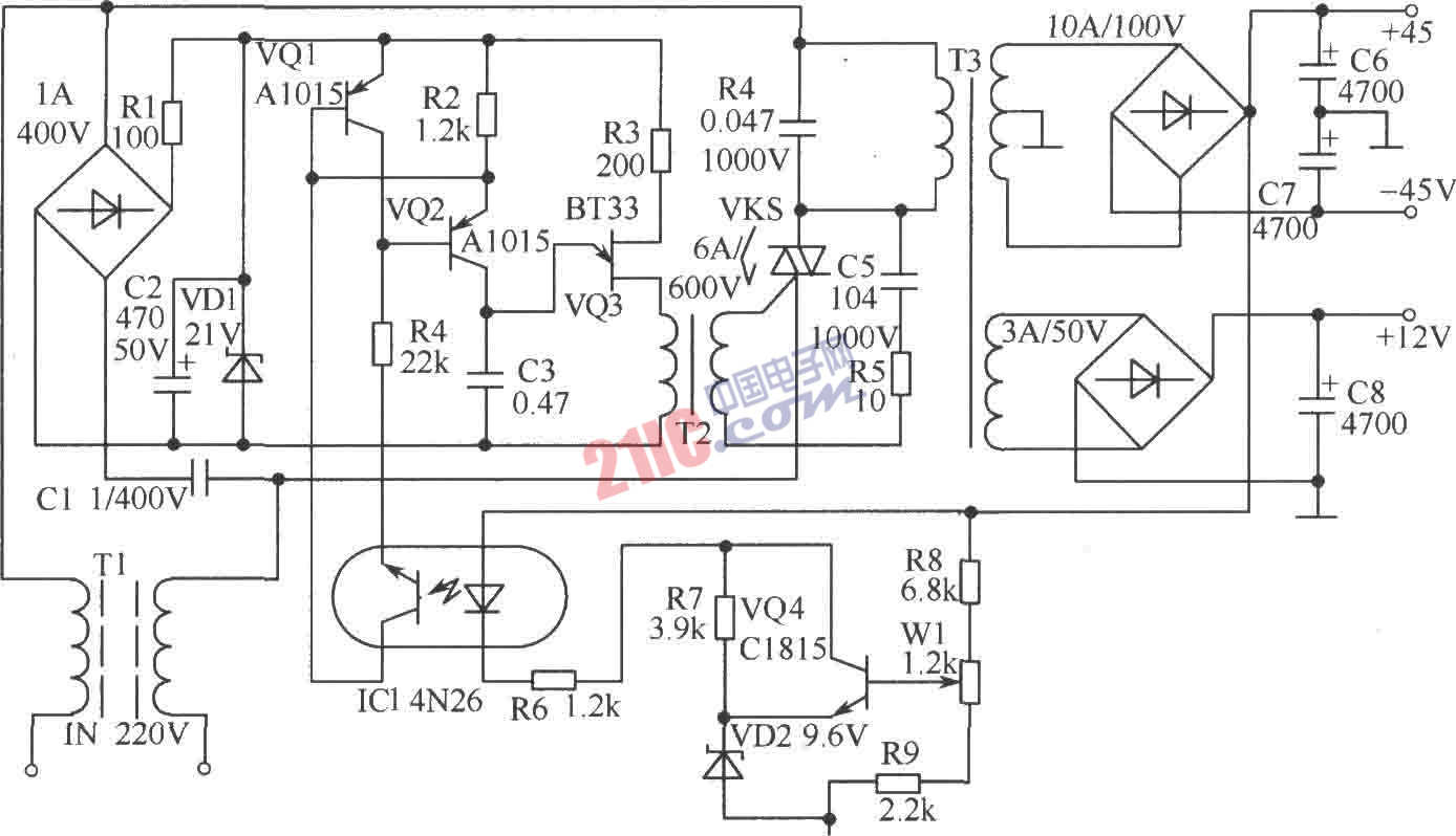 性能優(yōu)越功放電源的電路圖