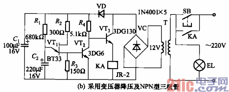 42.采用單結(jié)晶體管的照明延時(shí)電路之二b.gif