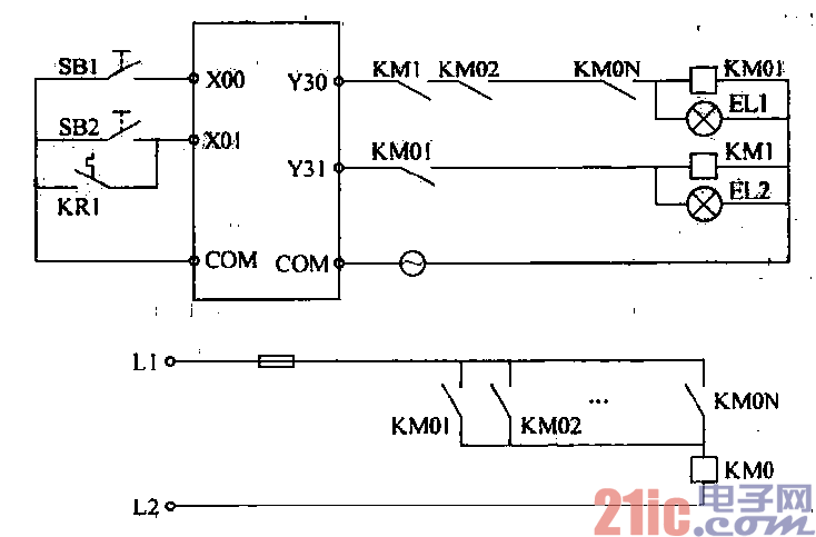 43.電機PLC控制電路示意圖.gif