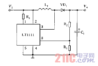 LT1111的典型應(yīng)用電路升壓電路圖.gif
