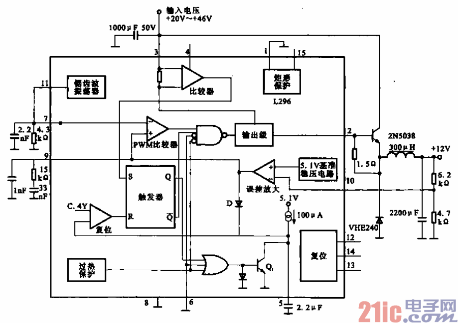 36.輸出12V-10A的電源電路.gif