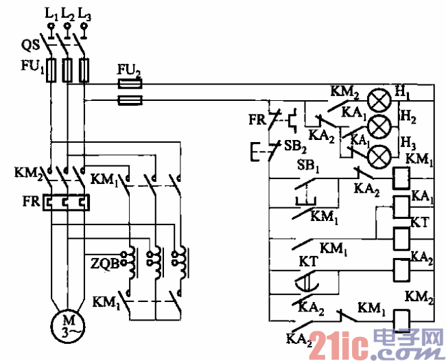 53.XJ10系列自耦降壓啟動器啟動電路.gif
