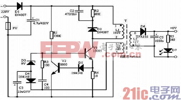 電路圖講解：簡單的開關(guān)電源電路圖.jpg