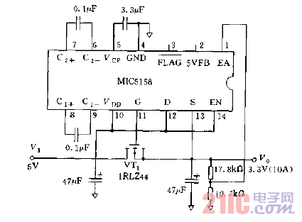 采用MIC5158構(gòu)成的電源電路圖.gif