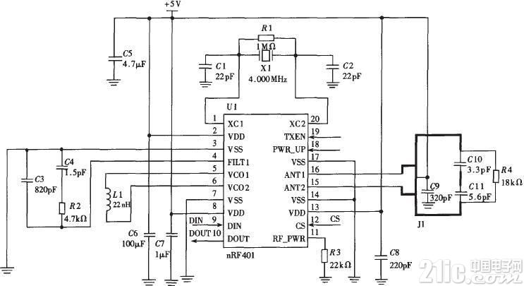 無線數(shù)據通信單元電路