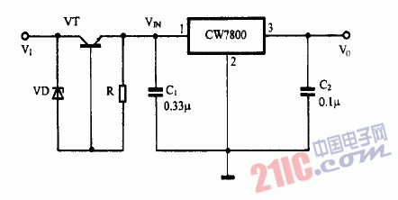 巧用CW7800作集成穩(wěn)壓電源電路圖