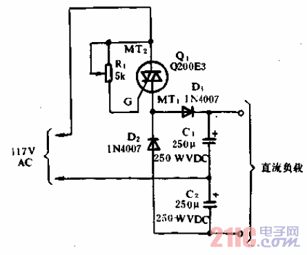雙向可控硅倍壓電源電路.gif